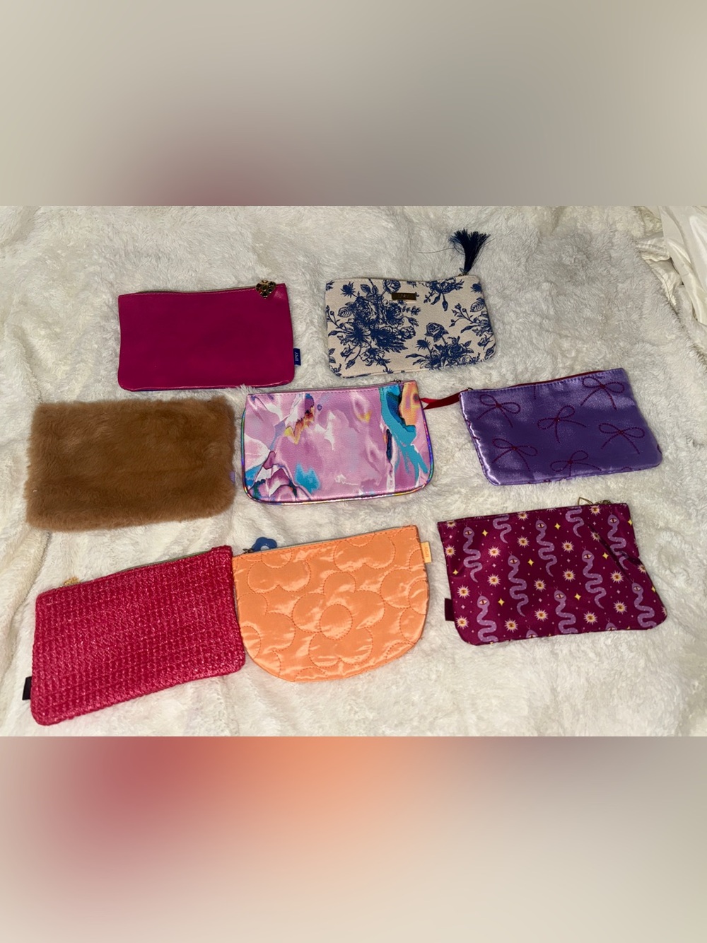 ipsy Assorted Small Cosmetic Pouches - Pink, Purple, Orange, Blue
